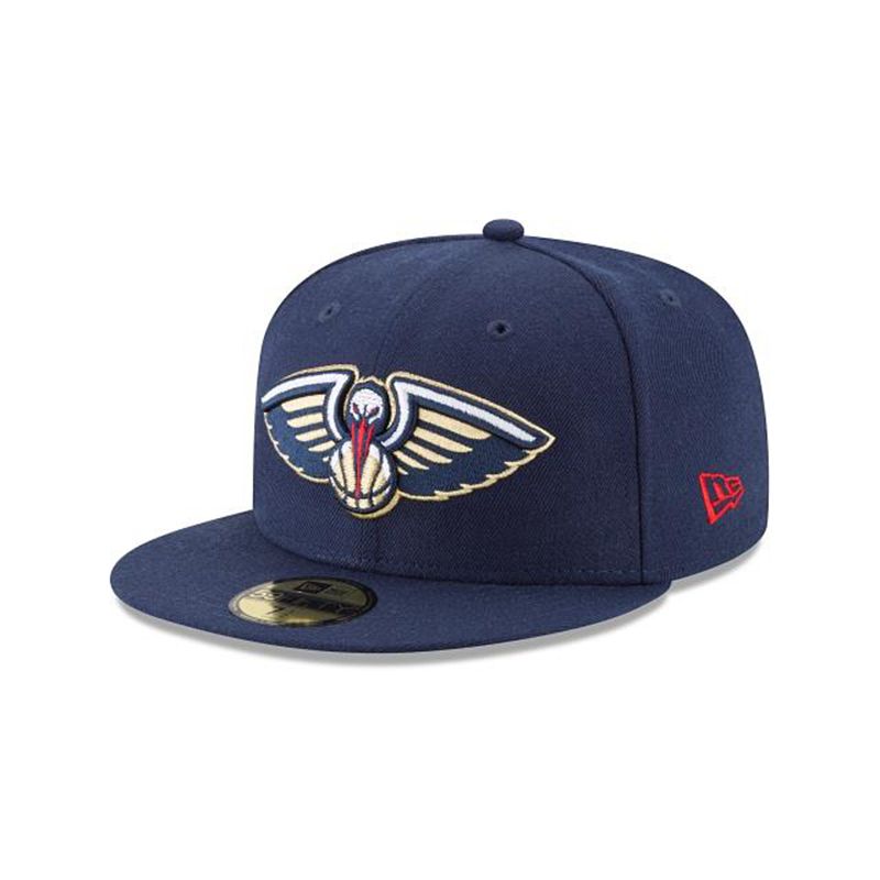 NBA New Orleans Pelicans Team Color 59Fifty Fitted (JJA0976) - Blue New Era Caps